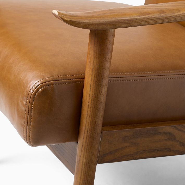 MidCentury Leather Show Wood Chair West Elm