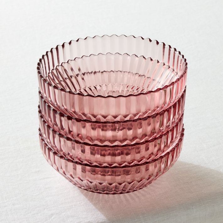 Archie Glass Cereal Bowls (Set of 4) - Pink