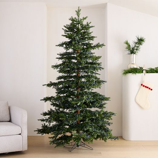 Pre-Lit Faux Monaco Pine Green Christmas Tree | West Elm