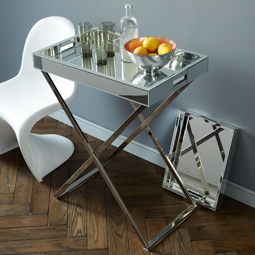 Butler Bar Cart Set Mirror Tray West Elm