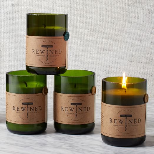 Rewined Green Glass Filled Candles West Elm