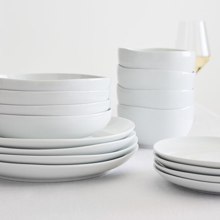 Organic White Ceramic Irregular Shape Dinner Set – Rustic Edge