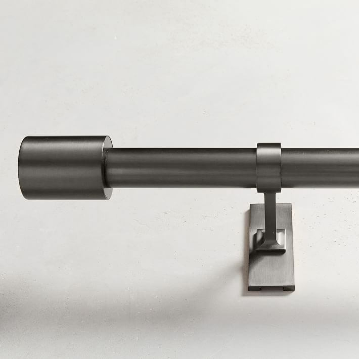 Oversized Adjustable Curtain Rod w/ Cylinder Finials - Gunmetal