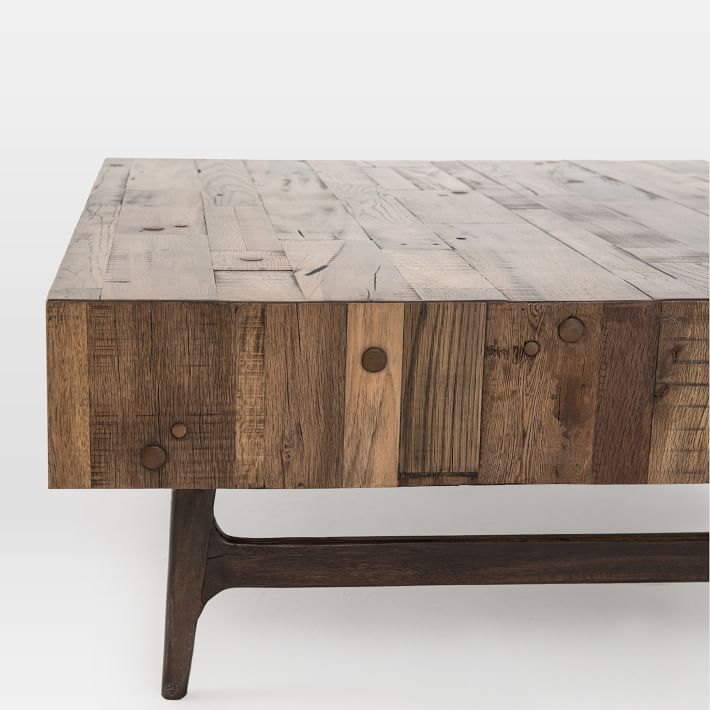 Modern Reclaimed Oak Coffee Table Modern Living Room Furniture West Elm