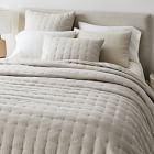 European Flax Linen Tack Stitch Quilt & Shams | West Elm