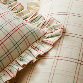 Heather Taylor Home Mayfair Plaid with Ruffle Pillow Cover