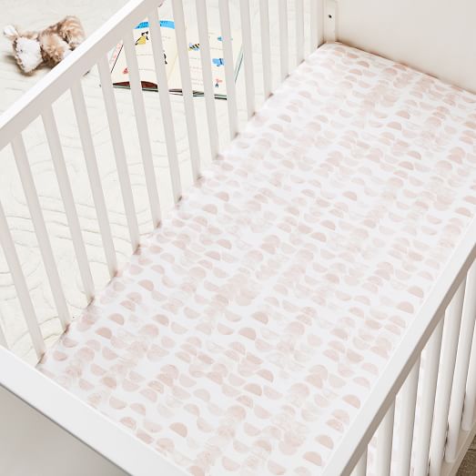 Organic Half Moon Crib Fitted Sheet Rosette, Baby Bedding West Elm