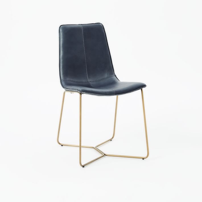 West elm online leather slope chair