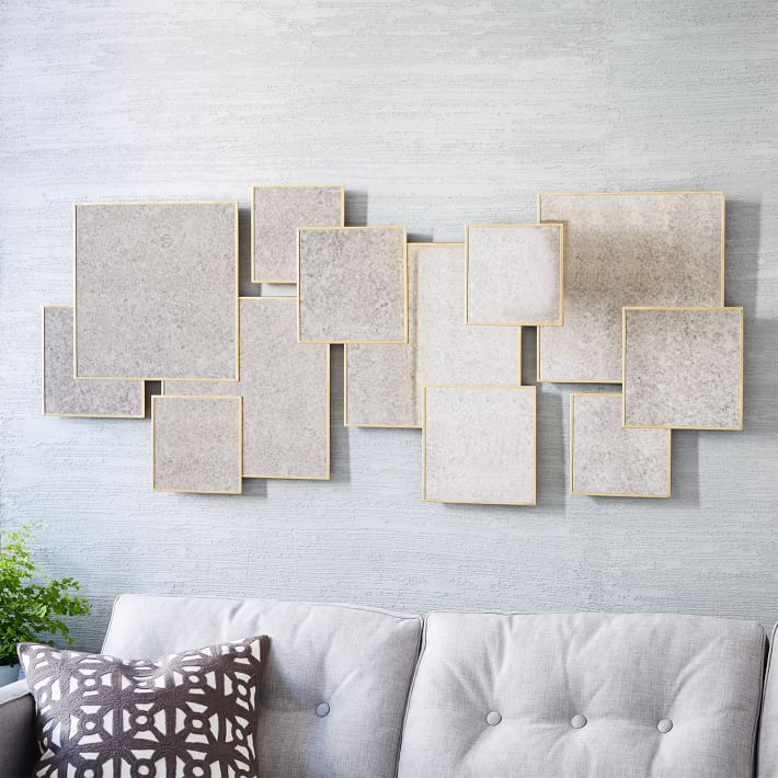 Overlapping Squares Wall Mirror - 54&quot;W x 24&quot;H