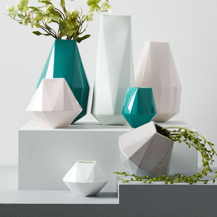 Faceted Porcelain Vases