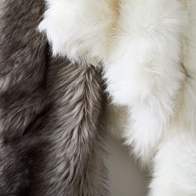 West elm faux fur brushed tips throw new arrivals