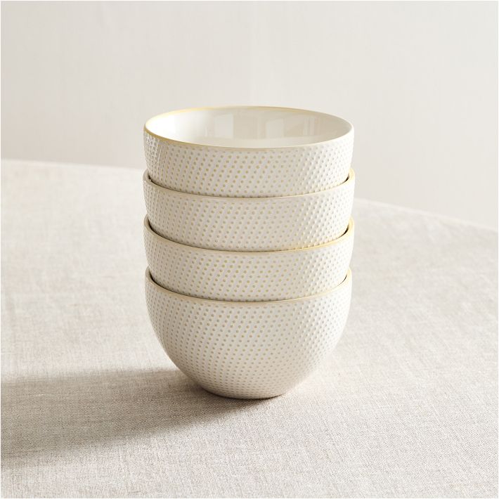 Textured Stoneware Cereal Bowl Sets