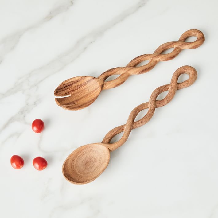 Spiral Wood Serving Utensils (Set of 2) West Elm
