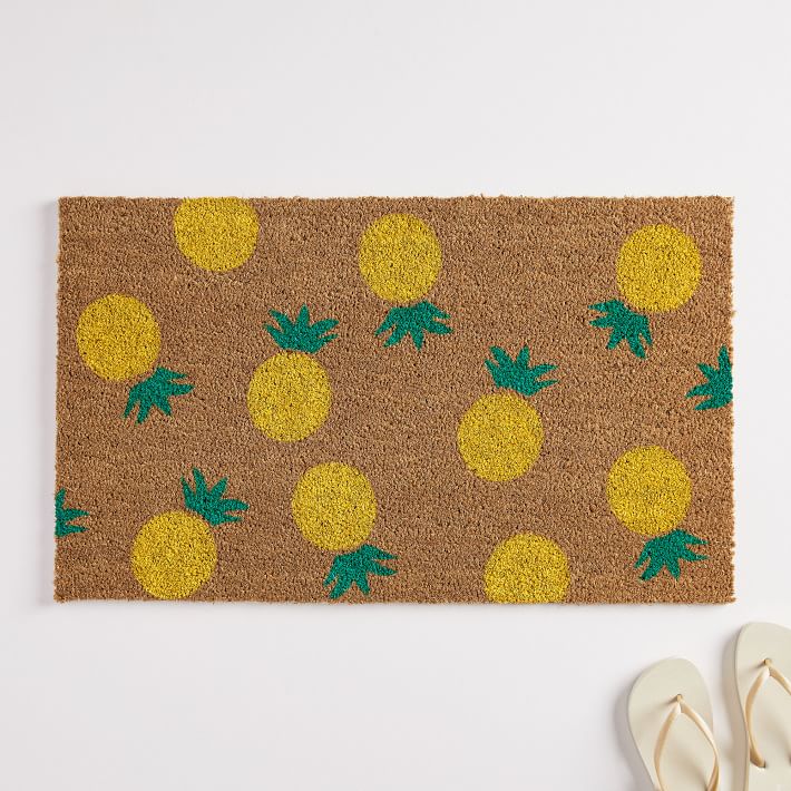 Nickel Designs Hand-Painted Doormat - Mini Pineapples