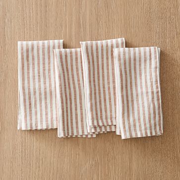 European Linen Stripe Napkins (Set of 12)