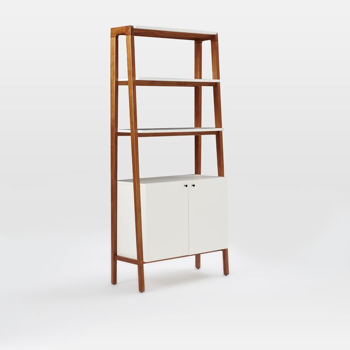 West elm store white bookshelf