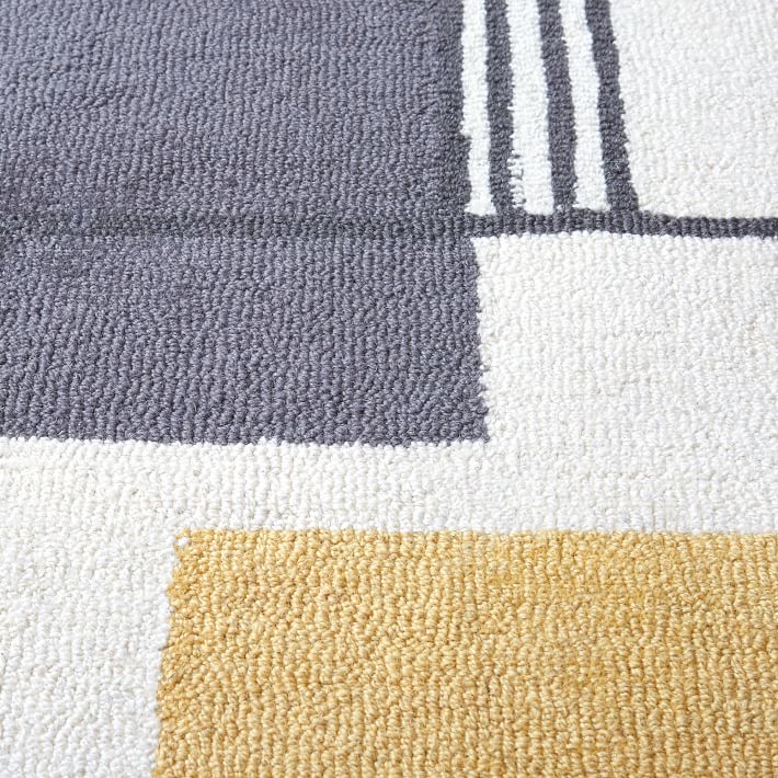 Abstract Lines Wool Rug West Elm