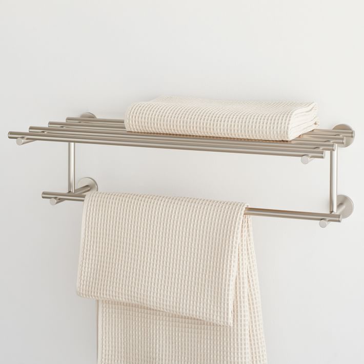 Bathroom Storage Shelf with Modern Towel Hooks