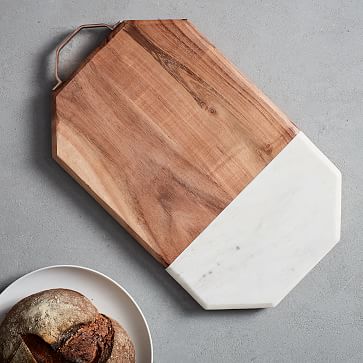 Small Marble and Wood Cutting Board