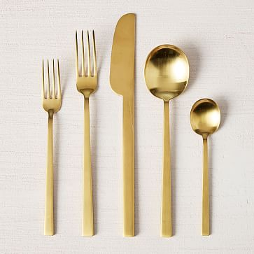 Open Box Smith Stainless Steel Flatware Gold West Elm