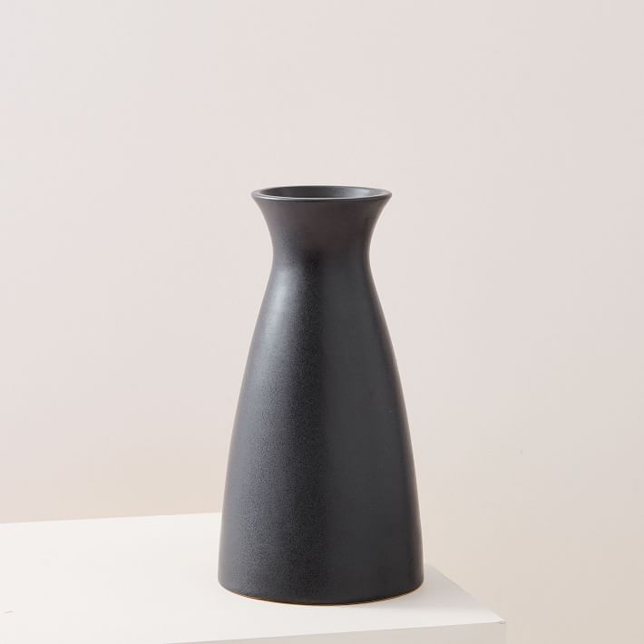 Pure Black Matte Ceramic Vases
