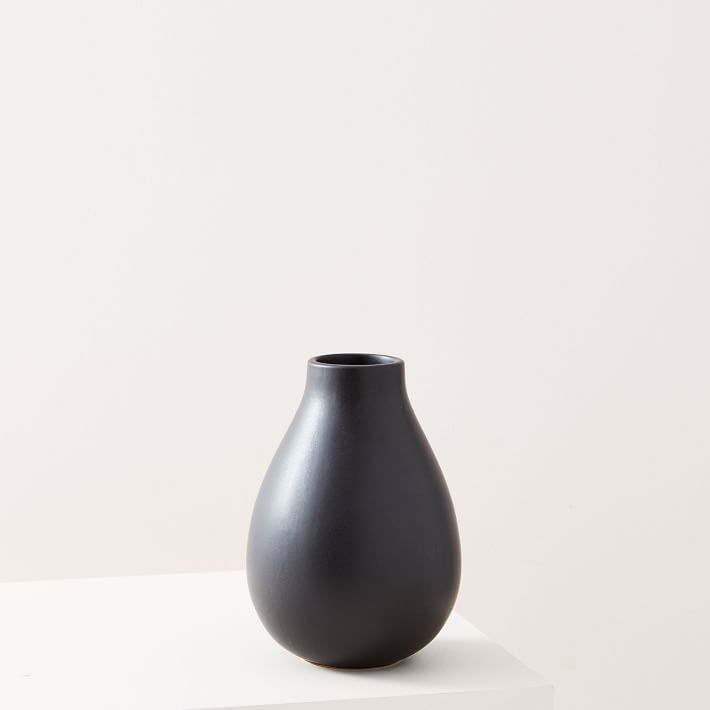 Pure Black Matte Ceramic Vases