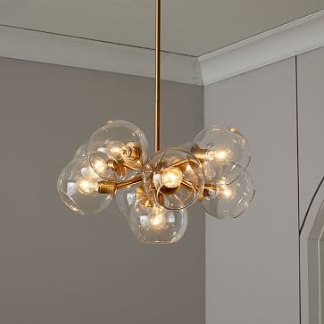 Staggered glass online chandelier west elm