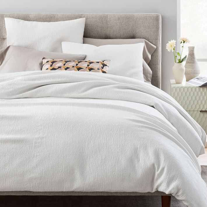West Elm Silky TENCEL™ & Cotton Matelasse King Duvet Cover & Shams