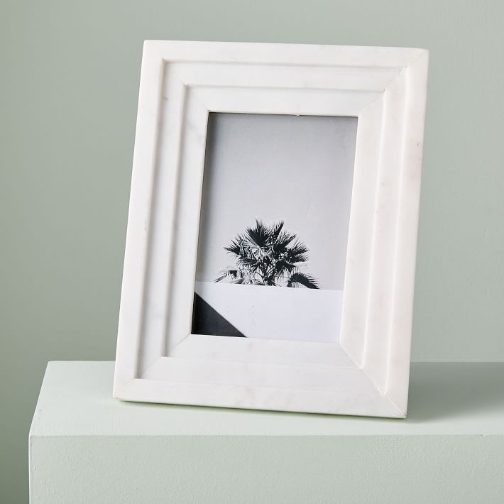 Textured White Marble Frame (Rectangle- 4x6)