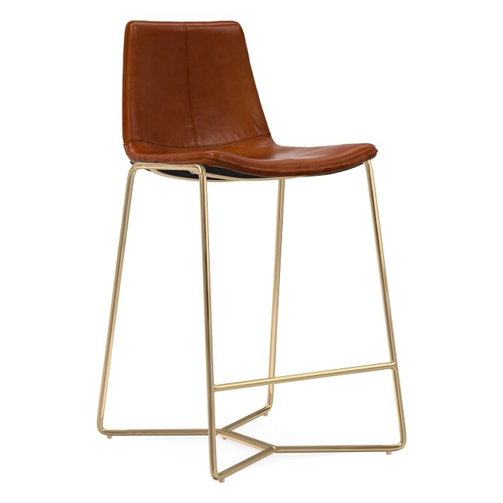 West elm discount bar stools leather