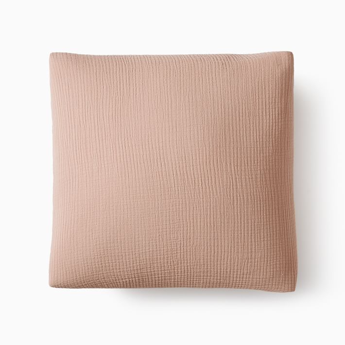 Dreamy Gauze Cotton Shams - Set of Two Euro Shams - Light Sienna