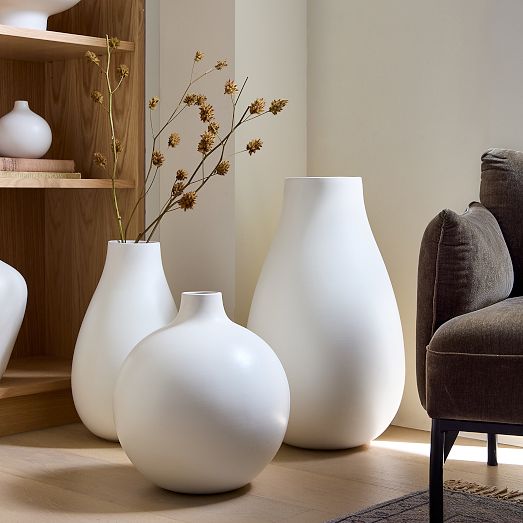 Pure White Ceramic Vases - West Elm Australia