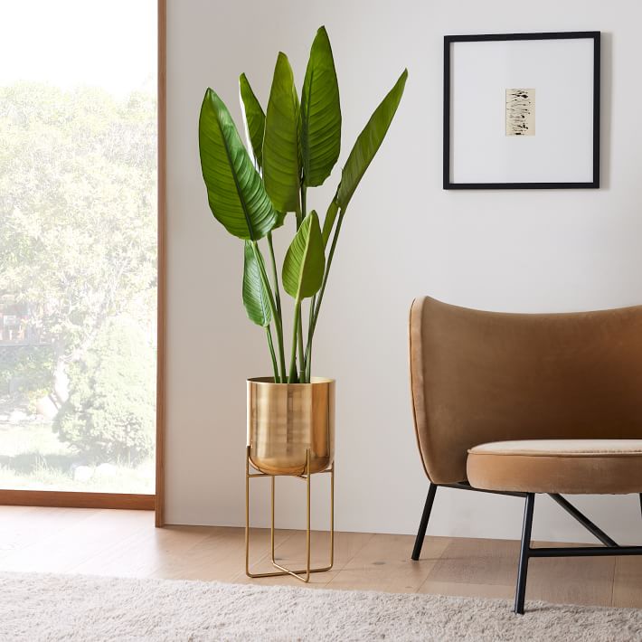 Spun Metal Standing Planters | West Elm