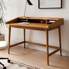 VivaTerra Mid-Century Modern Writing Desk with Shelves 4775al x 2175A