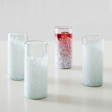 16 oz Highball Glasses with Frosted Design (Set of 4)