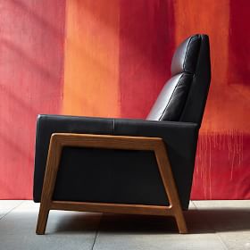 Spencer Wood-Framed Leather Recliner