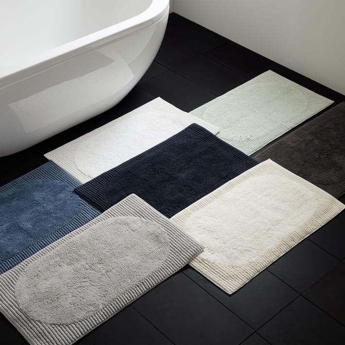 1pc Solid Color Long Plush Bathroom Mat, Modern Minimalist
