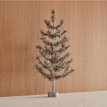 mini tinsel christmas tree