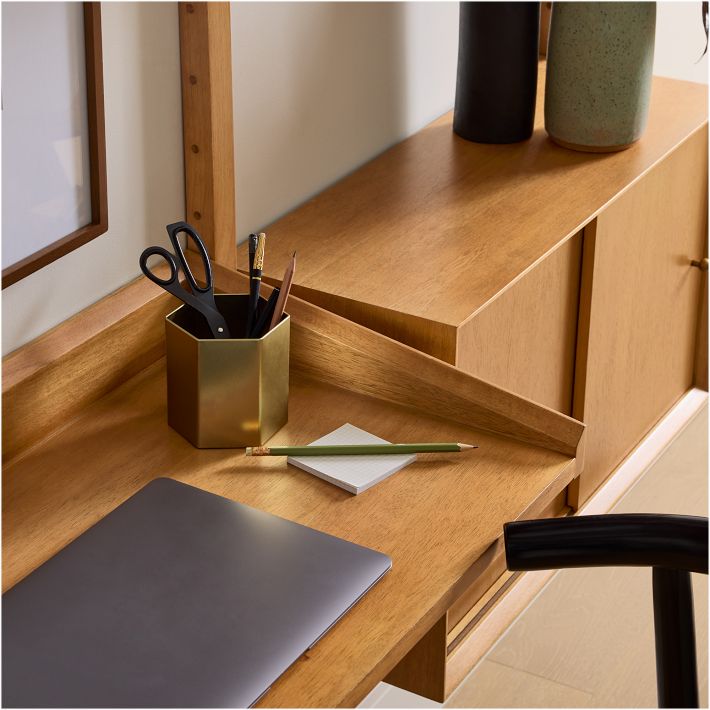 MidCentury Modular Set Storage Wall Desk & Storage Bookshelf West Elm