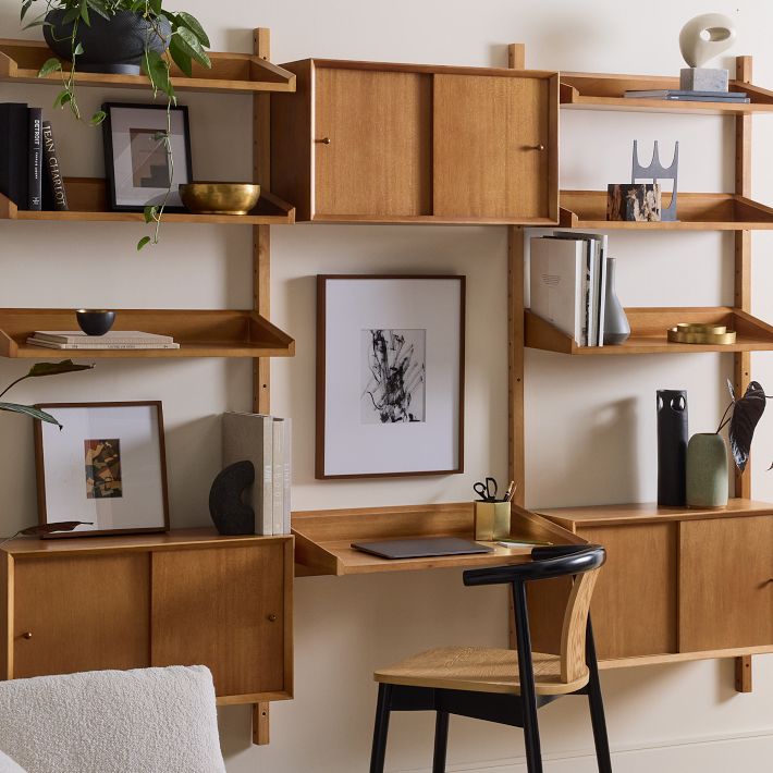 Wall desk store shelf unit