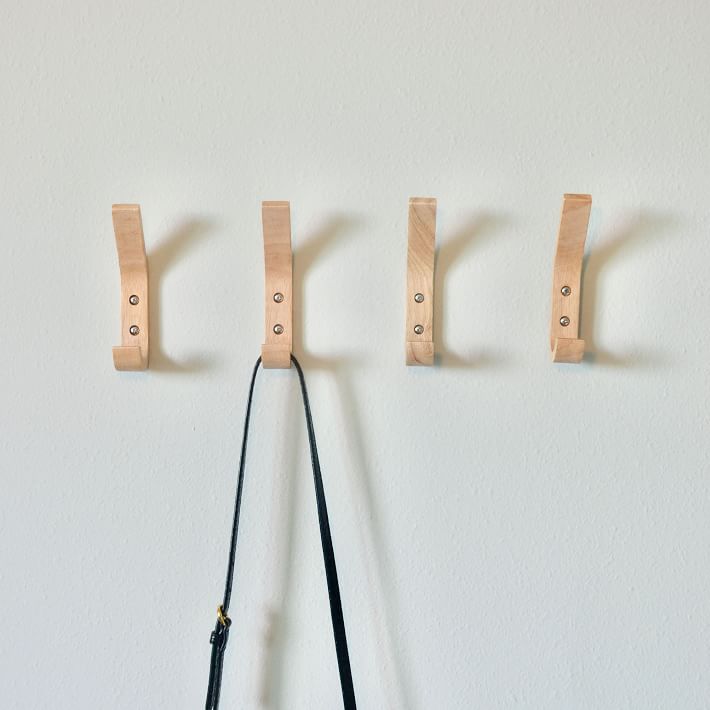 Modern Home by Bellver Wooden L-Shaped Double Wall Hooks - Set of