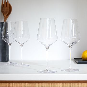 Geo Crystal White Wine Glasses - 14 oz - Set of 4