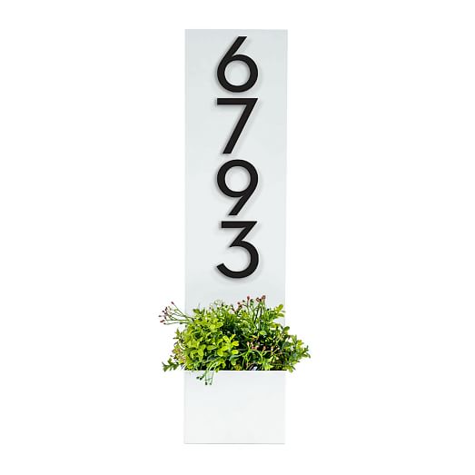 Modern Aspect Customizable Standing Tall Address Planter West Elm