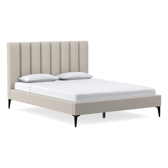 Emmett Vertical Tufted Bed Metal Legs West Elm