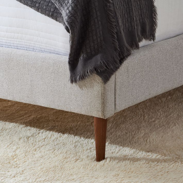 Emmett Tufted Bed Wood Legs West Elm