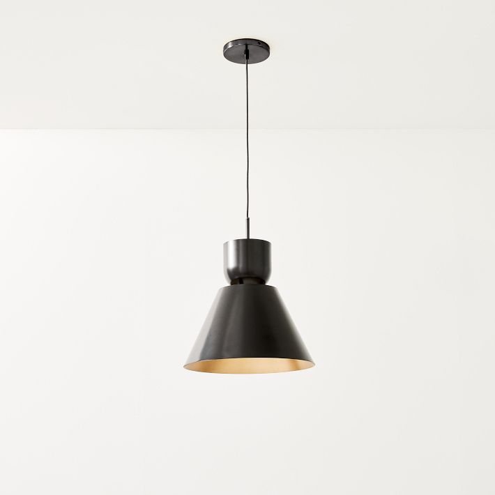 Sculptural Tapered Metal Hardwired Pendant (12&quot;&ndash;16&quot;)
