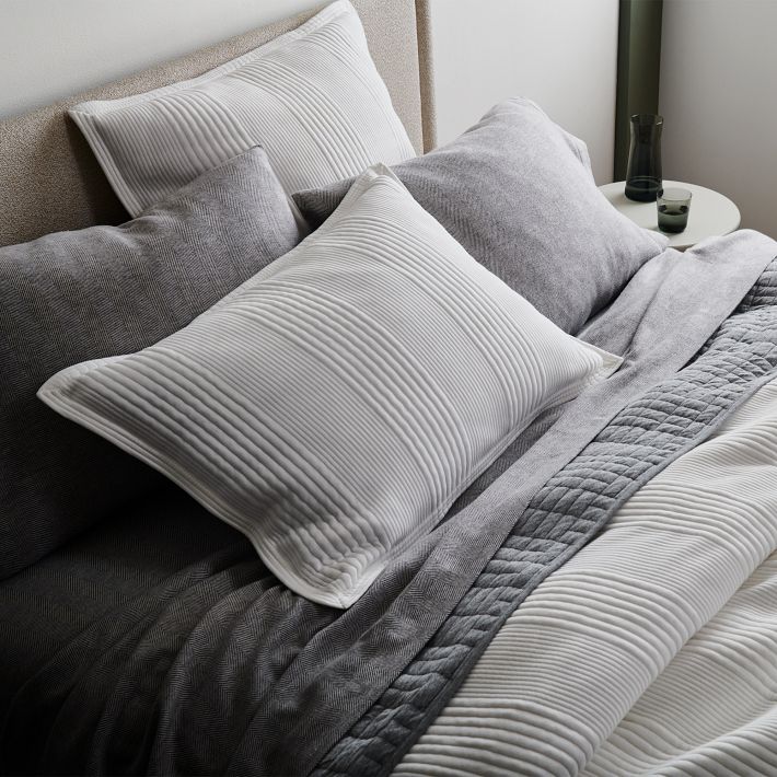 King Size Light Heather Gray - Cotton Cloud Jersey Duvet Cover & Shams