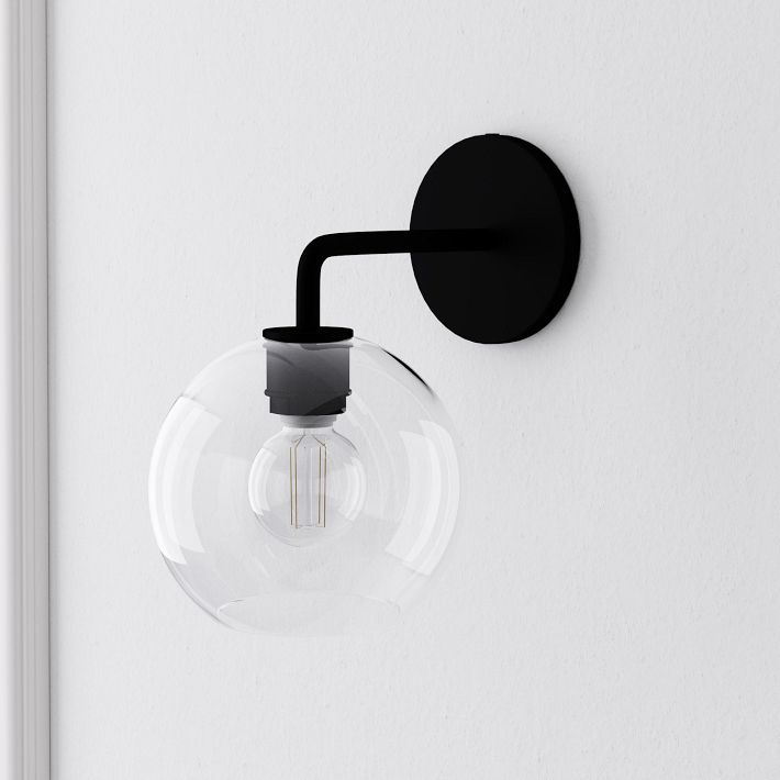 Globe sconce deals black