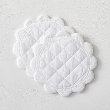 Heather Taylor Home Scalloped Linen Coasters (Set of 4