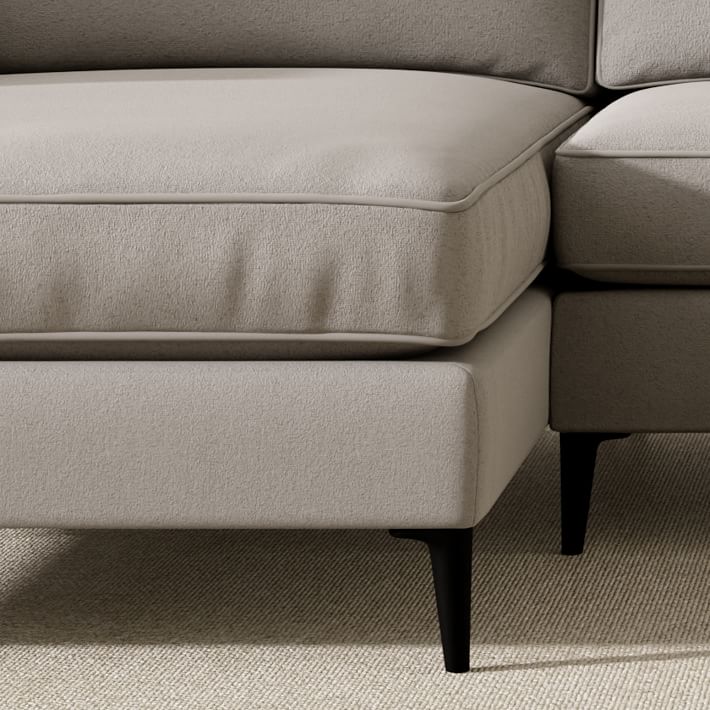 Harris Loft 2Piece Chaise Sectional (106") Metal Legs West Elm